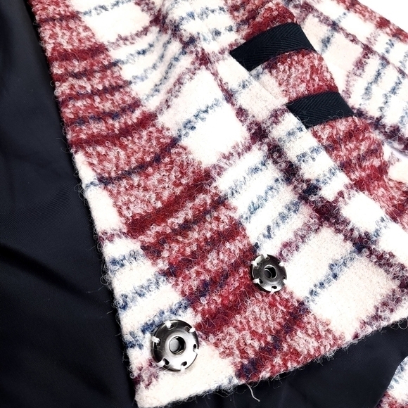 Derek Lam 10 Crosby Wool Blazer White Red Plaid Sz 4 - Picture 12 of 12